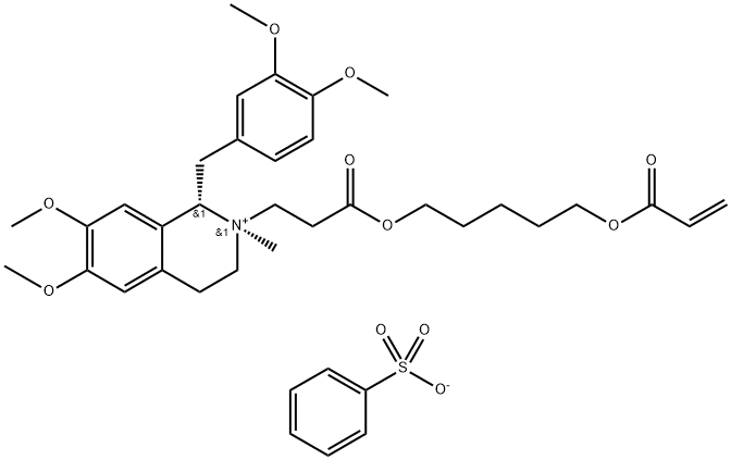 N-(5-(Propionyloxy)pentyl Acrylate) rac-trans-Laudanosine Benzenesulfonate 结构式