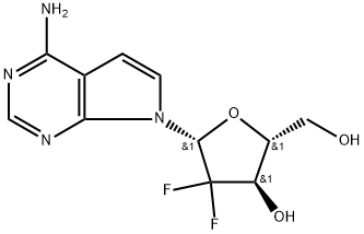 (2R,3R,5R)-5-(4-氨基-7H-吡咯并[2,3-D]嘧啶-7-基)-4,4-二氟-2-(羟甲基)四氢呋喃-3-醇 结构式