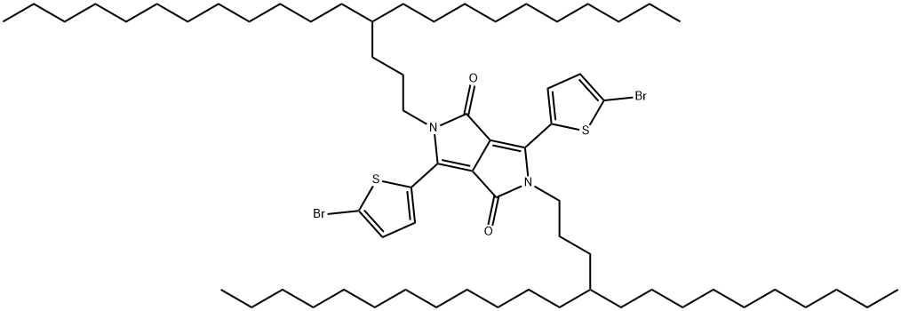 3,6-BIS(5-BROMOTHIOPHEN-2-YL)-2,5-BIS(4-DECYLHEXADECYL)PYRROLO[3,4-C]PYRROLE-1,4(2H,5H)-DIONE 结构式