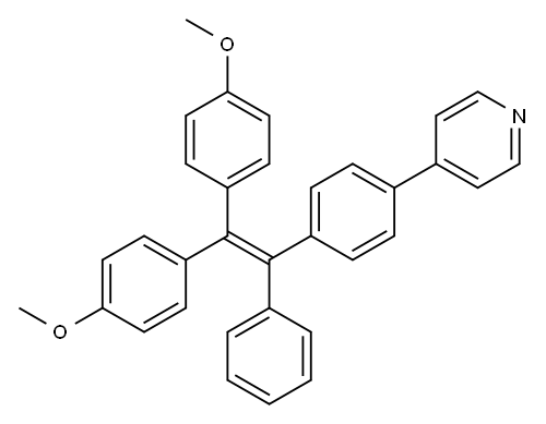 4-(4-(2,2-双(4-甲氧基苯基)-1-苯基乙烯基)苯基)吡啶 结构式