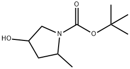 4-羟基-2-甲基吡咯烷-1-羧酸叔丁酯 结构式