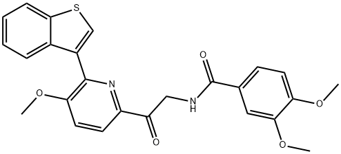 Benzamide, N-[2-(6-benzo[b]thien-3-yl-5-methoxy-2-pyridinyl)-2-oxoethyl]-3,4-dimethoxy- 结构式
