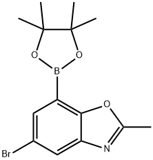 Benzoxazole, 5-bromo-2-methyl-7-(4,4,5,5-tetramethyl-1,3,2-dioxaborolan-2-yl)- 结构式