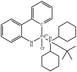 2'-(氨基-ΚN)[1,1'-联苯]-2-基-ΚC]氯[二环己基(1,1-二甲基乙基)膦]钯 结构式