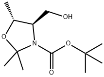 (4R,5R)-4-(羟甲基)-2,2,5-三甲基噁唑烷-3-羧酸叔丁酯 结构式