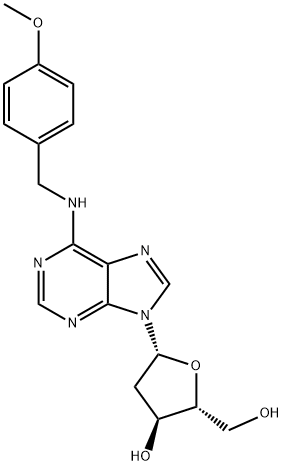 2'-Deoxy-N6-(4-methoxybenzyl)adenosine 结构式