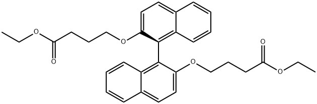 DIETHYL (S)-4,4′-([1,1′-BINAPHTHALENE]-2,2′-DIYLBIS(OXY))DIBUTYRATE 结构式