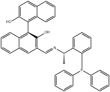 (1S)-3-[(E)-[[(1S)-1-[2-(二苯基膦)苯基]乙基]亚氨基]甲基]联萘二酚 结构式