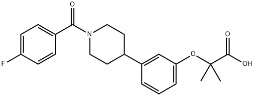 Propanoic acid, 2-[3-[1-(4-fluorobenzoyl)-4-piperidinyl]phenoxy]-2-methyl- 结构式