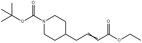 1-Piperidinecarboxylic acid, 4-(4-ethoxy-4-oxo-2-buten-1-yl)-, 1,1-dimethylethyl ester 结构式