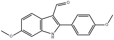 6-甲氧基-2-(4-甲氧基苯基)-1H-吲哚-3-甲醛 结构式