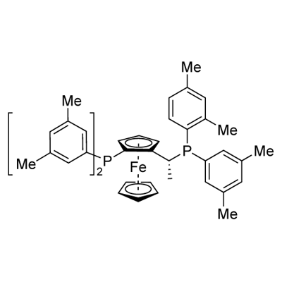 (1S)-1-[双(3,5-二甲基苯基)膦基]-2-[(1R)-1-[双(3,5-二甲基苯基)膦基]乙基]二茂铁 结构式