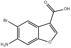 6-氨基-5-溴苯并呋喃-3-羧酸 结构式