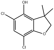 4-Benzofuranol, 5,7-dichloro-2,3-dihydro-3,3-dimethyl- 结构式