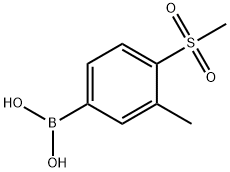 (4-甲磺酰基-3-甲基苯基)硼酸 结构式