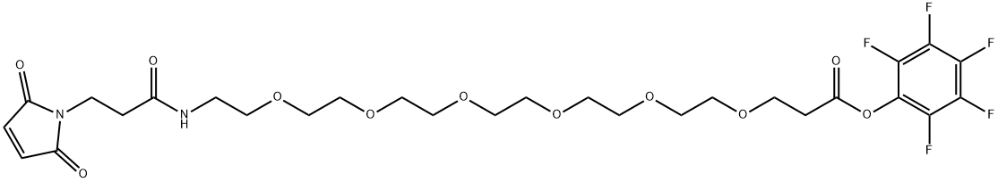 Maleimide-NH-PEG6-CH2CH2COOPFP Ester 结构式