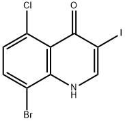 8-Bromo-5-chloro-3-iodoquinolin-4-ol 结构式