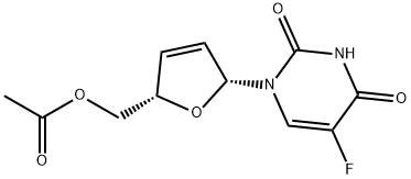 5'-O-Acetyl-2',3'-dideoxy-2',3'-didehydro-5-fluoro-uridine 结构式