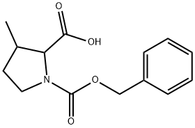 1-Cbz-3-methyl-pyrrolidine-2-carboxylic acid 结构式