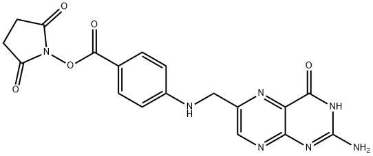 Benzoic acid, 4-[[(2-amino-3,4-dihydro-4-oxo-6-pteridinyl)methyl]amino]-, 2,5-dioxo-1-pyrrolidinyl ester 结构式