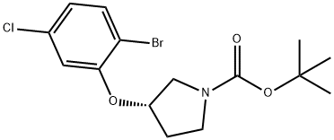 1-Pyrrolidinecarboxylic acid, 3-(2-bromo-5-chlorophenoxy)-, 1,1-dimethylethyl ester, (3S)- 结构式