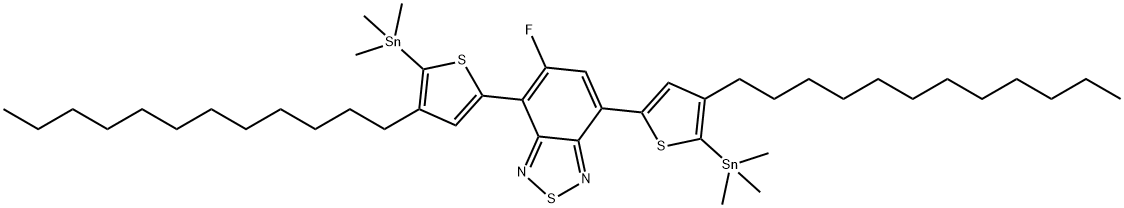 2,1,3-Benzothiadiazole, 4,7-bis[4-dodecyl-5-(trimethylstannyl)-2-thienyl]-5-fluoro- 结构式