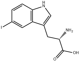 (S)-2-氨基-3-(5-碘-1H-吲哚-3-基)丙酸 结构式