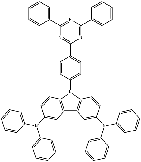 9-[4-(4,6-二苯基-1,3,5-三嗪-2-基)苯基]-N3,N3,N6,N6-四苯基-9氢-咔唑-3,6-二胺 结构式