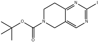 2-碘-7,8-二氢吡啶[4,3-D]嘧啶-6(5H)-羧酸叔丁酯 结构式