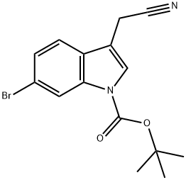6-溴-3-(氰甲基)-1H-吲哚-1-羧酸叔丁酯 结构式