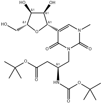 N1-Methyl-N3-[(2S)-2-(t-butoxycarbonyl)amino-3-(t-butoxycarbonyl)] propylpseudouridine 结构式