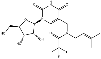 5-(N-Isopentenyl-N-trifluoroacetyl) aminomethyluridine 结构式