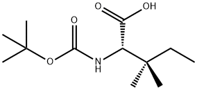 (S)-2-((叔丁氧基羰基)氨基)-3,3-二甲基戊酸 结构式