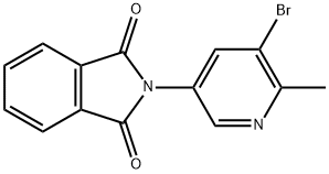 2-(5-溴-6-甲基吡啶-3-基)异吲哚啉-1,3-二酮 结构式