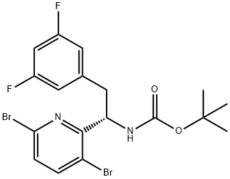 (S)-(1-(1-(3,6-二溴吡啶-2--2-基)-2-(3,5-二氟苯基)乙基)氨基甲酸酯叔丁基 结构式