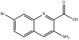 2-Quinolinecarboxylic acid, 3-amino-7-bromo- 结构式