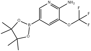 5-(4,4,5,5-四甲基-1,3,2-二噁硼戊环-2-基)-3-(三氟甲氧基)吡啶-2-胺 结构式