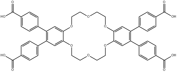 4,4',4'',4'''-(6,7,9,10,17,18,20,21-八氢二苯并[B,K][1,4,7,10,13,16]六氧酰基环十八烷基-2,3,13,14-四苯甲酸 结构式