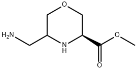 3-Morpholinecarboxylic acid, 5-(aminomethyl)-,methylester,(3S)- 结构式