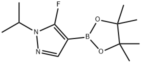 5-氟-1-异丙基-4-(4,4,5,5-四甲基-1,3,2-二氧苯并呋喃-2-基)-1H吡唑 结构式