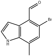 5-溴-7-甲基-1H-吲哚-4-甲醛 结构式