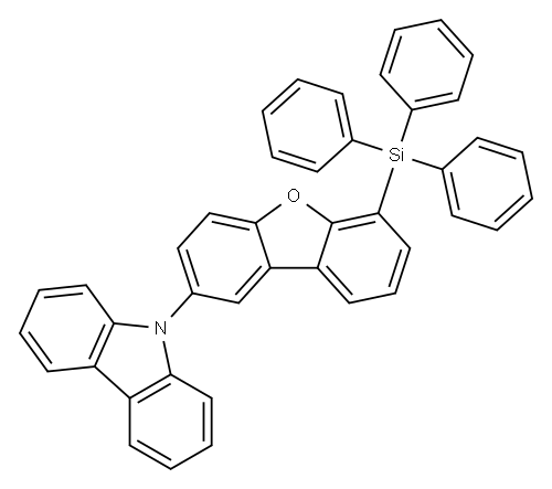 9H-Carbazole, 9-[6-(triphenylsilyl)-2-dibenzofuranyl]- 结构式