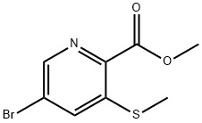 2-Pyridinecarboxylic acid, 5-bromo-3-(methylthio)-, methyl ester 结构式