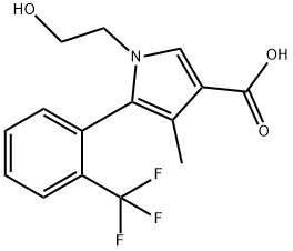 1-(2-羟乙基)-4-甲基-5-(2-(三氟甲基)苯基)-1H-吡咯-3-羧酸 结构式