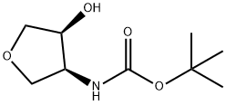 Carbamic acid,  N -[(3 S ,4 S )-tetrahydro-4- hydroxy-3-furanyl]-, 1,1-dimethylethyl ester 结构式