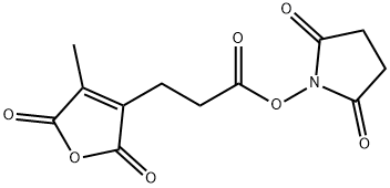 3-Furanpropanoic acid, 2,5-dihydro-4-methyl-2,5-dioxo-, 2,5-dioxo-1-pyrrolidinyl ester 结构式