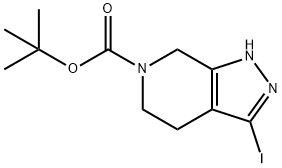 3-碘-1,4,5,7-四氢-6H-吡唑并[3,4-C]吡啶-6-羧酸叔丁酯 结构式