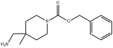 1-Piperidinecarboxylic acid, 4-(aminomethyl)-4-methyl-, phenylmethyl ester 结构式