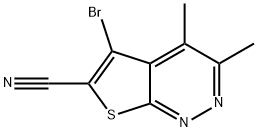 5-溴-3,4-二甲基噻吩并[2,3-C]哒嗪-6-甲腈 结构式
