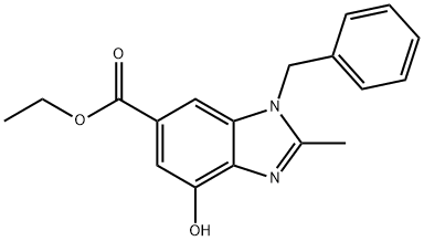 1H-Benzimidazole-6-carboxylic acid, 4-hydroxy-2-methyl-1-(phenylmethyl)-, ethyl ester 结构式